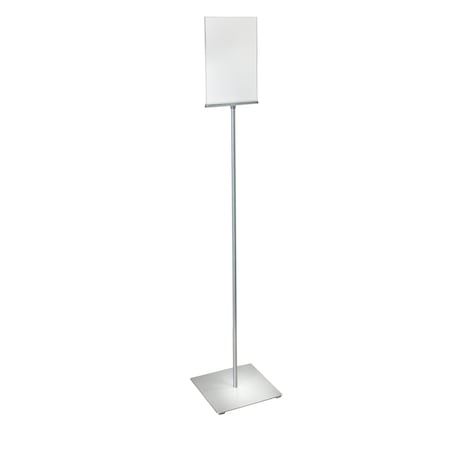 Azar Displays 8.5"x11" Pedestal Two-Sided Sign Holder Stand on Square Metal Base 300863